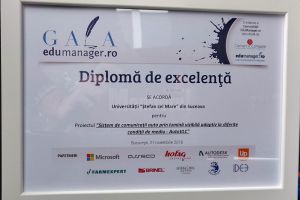 Diplomă de Excelenţă pentru Universitatea din Suceava în cadrul Galei EduManager.ro