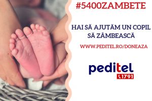 Peditel 1791 lansează Campania de strangere de fonduri #5400ZAMBETE. ”Hai să ajutăm un copil sa zâmbească”