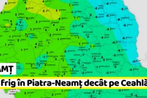 Neamţ: Mai frig în Piatra-Neamţ decât pe Ceahlău