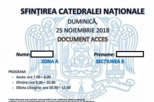 EXCLUSIV! Cum arată invitaţia la slujba de sfinţire a Catedralei! Foarte puţini vor avea acces în interior