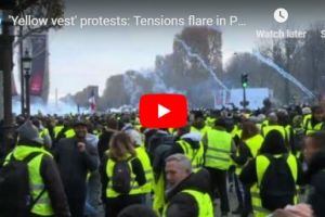 HAOS TOTAL Jandarmii ripostează cu GAZE LACRIMOGENE, lângă Arcul de Triumf, după ce au fost atacaţi: Imagini ȘOCANTE din Paris - LIVE VIDEO