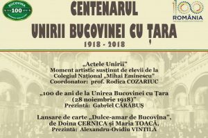 „Centenarul Unirii Bucovinei cu Ţara. 1918-2018” la Biblioteca Bucovinei