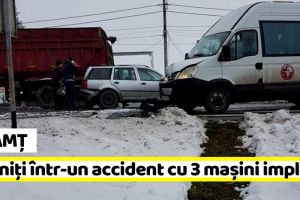 Neamţ: Copii răniţi într-un accident cu 3 maşini implicate