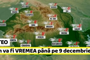 METEO: Cum va fi VREMEA până pe 9 decembrie. Prognoza meteo pe două săptămâni