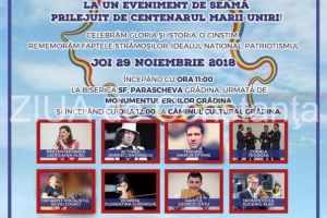 Concert de zile mari la Gradina, dedicat Centenarului Marii Uniri