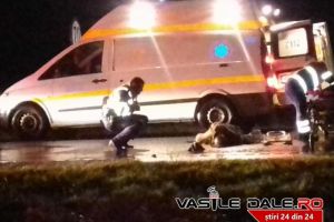 FOTO. Accident DN 1C Baia Mare – Satu Mare. Pieton lovit de o maşină