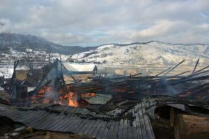 Incendiu puternic, noaptea trecută, la un gater din Frumoasa