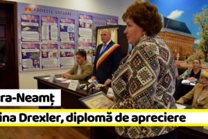Piatra-Neamţ: Dorina Drexler, diplomă de apreciere pentru implicarea în proiectele dedicate Centenarului