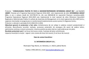 Finalizare proiect  –  INTERMEDIA GROUP SRL”