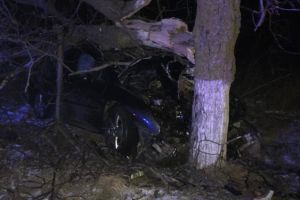 Accident rutier in zona Statiunii Jupiter. In aceasta noapte. Soferul era baut. Masina s-a zdrobit de copaci