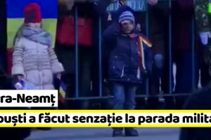 Piatra-Neamţ: (VIDEO) Un puşti a făcut senzaţie la defilarea de 1 Decembrie