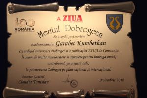#Dobrogeaetnica: Meritul Dobrogean“ pentru Garabet Kumbetlian (11 martie 1936 - 3 ianuarie 2018)