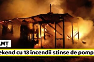 Neamţ: Weekend cu 13 incendii stinse de pompieri