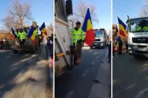 Maşini de gunoi la defilarea de 1 Decembrie - VIDEO