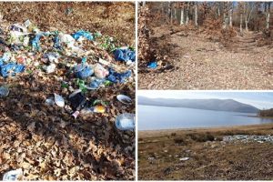 Vedere de la Surduc – gunoaie la malul unuia dintre principalele obiective turistice din Timiş