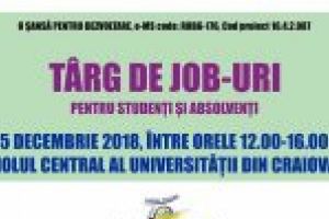 Un nou târg de joburi „O şansă pentru dezvoltare”, la Universitatea din Craiova
