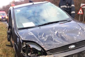 Accident pe DN 17 C. O persoană a ajuns la spital