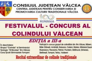 CONCERT DE COLINDE ÎN SALA MARE A CJ VÂLCEA: FESTIVALULUI COLINDULUI VÂLCEAN A III-A EDIȚIE. INTRAREA ESTE LIBERĂ!