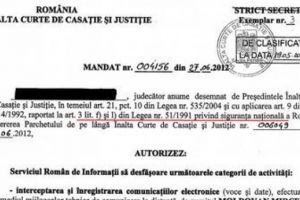 Nenorocire pentru Statul paralel. CCR a constatat ca mandatele pe siguranta nationala date in dosarele de coruptie sunt in afara legii