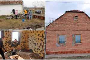 Mobilizare în Timiş: Zeci de voluntari au renovat casa unei mame cu opt copii