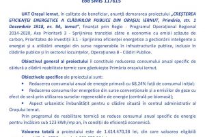 Lansare proiect „CREȘTEREA EFICIENȚEI ENERGETICE A CLĂDIRILOR PUBLICE DIN ORAȘUL IERNUT, Primăria