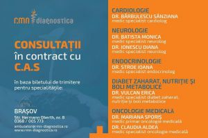 Consultaţii în contract cu CAS în cadrul ambulatorului de specialitate RMN Diagnostica Braşov