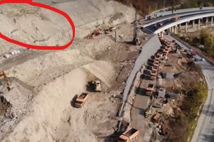 Încă o alunecare pe „Dealul liliecilor”, în şantierul autostrăzii