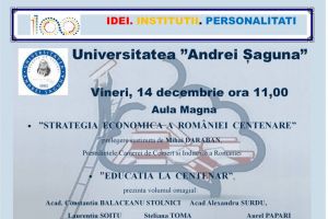 La Universitatea Andrei Saguna: Academicieni romani prezinta volumul omagial Educatia la Centenar