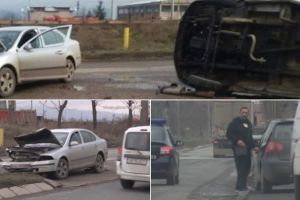 FOTO: Fostul şef al BCCO Alba, Traian Berbeceanu, implicat într-un accident rutier pe centura Devei – a lovit cu maşina un microbuz care s-a răsturnat
