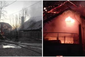 Incendiu puternic la Sânmihaiu Român. O casă s-a făcut scrum