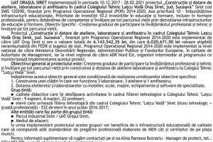 Lansarea proiectului „Construcţie şi dotare de ateliere, laboratoare şi amfiteatru în ...