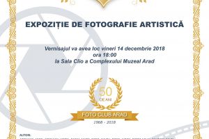 Asociaţia Foto Club Arad sărbătoreşte 50 de ani de la înfiinţare cu o Expoziţie de fotografie artistică