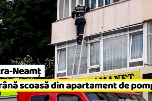 Piatra-Neamţ: Bătrână blocată în apartament, salvată de pompieri