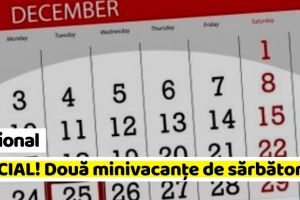 Naţional: OFICIAL! Două minivacanţe de sărbători, de câte cinci zile