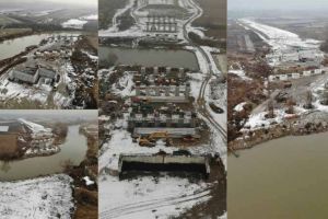 VIDEO. Autostrada Sebeş-Turda: Lucrările la podul de peste râul Mureş de la Sâncrai, abandonate de un an, reluate în plină iarnă