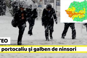 METEO: Cod portocaliu şi galben de ninsori, până duminică
