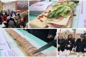 Cel mai lung sandviş din România a fost preparat în Piaţa Unirii din Timişoara. A avut 101 metri lungime