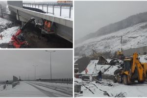 Lucrările continuă pe autostrada Lugoj – Deva chiar dacă a venit iarna