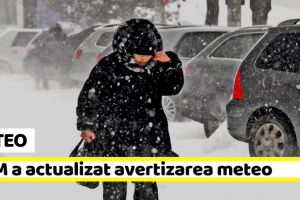 METEO: ANM a actualizat avertizarea meteo de ninsori