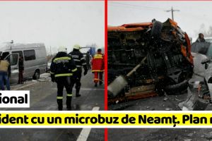Naţional: Microbuz de Neamţ implicat într-un accident cu 10 răniţi. Plan roşu!