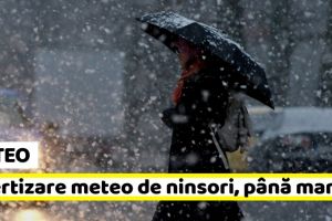 METEO: Avertizare meteo de ninsori, până marţi, 18 decembrie