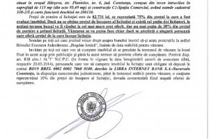 Licitatie publica organizata de B.E.J. Bogdan Ionica in vederea vanzarii unui imobil situat in Harsova