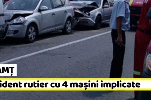Neamţ: Accident rutier cu victimă. 4 maşini implicate