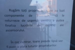 Lifturile noilor blocuri ANL de la Metro, dezmembrate de chiriaşi
