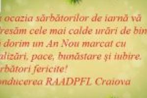 RAADPFL Craiova: Sărbători Fericite!
