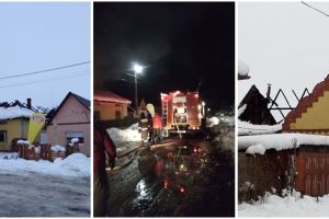 Casă distrusă după ce a fost cuprinsă de flăcări, în Timiş