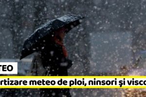 METEO: Avertizare meteo de ploi, ninsori şi viscol. Vezi unde va ninge de Crăciun