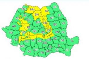 Maramures: Cod galben de ninsori si viscol, de luni dimineata