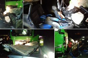 FOTO UPDATE / Accident GRAV la ieşire din Aiud spre Teiuş. Două victime încarcerate, dar conştiente. Trafic blocat