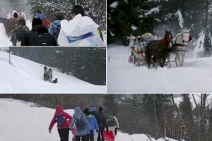 VIDEO. Acţiune caritabilă în Munţii Apuseni: O familie care locuieşte în pădure, la două ore de mers pe jos de civilizaţie, ajutată de Crăciun